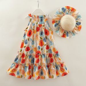 Kids Girls Dopamine Dresses: Princess Style Summer Outfits