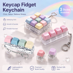 9/3 Buttons Fidget Keyboard Keychain Clicker Stress Relief Toy Anti-Anxiety Portable Accessory Best Holiday Gift Random Color