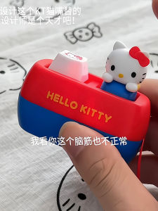 Creative Hello Kitty Keychain Button Stress Relief Toy Keyboard Keycap Cute Cartoon School Bag Pendant Light up Festive Gift