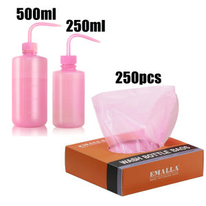250pcs Tattoo Wash Bottle Bags with 250/500ml Squeeze Bottles Disposable Wash Bottle Covers Sleeves Tattoo Accessories