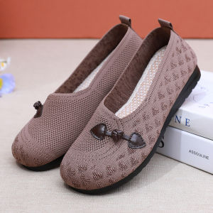 SHIPAILUO | Spring Summer Soft Bottom Comfortable Breathable Flat Beijing Shoes Women Slip-On Casual Low Heel Round Toe Fabric Upgraded