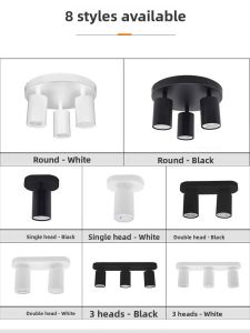 Double Head Surface Mounted GU10 Triple Head Ceiling Light Hallway Living Room Background Light LED Replaceable Bulb Anti-Glare Downlight