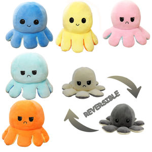 ตุ๊กตาปลาหมึก ตุ๊กตาปลาหมึกเปลี่ยนอารมณ์ เปลี่ยนหน้า หมึกสองหน้า ของเล่น ตุ๊กตาสัตว์น