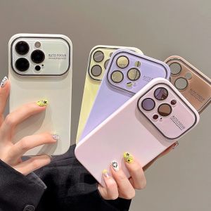 High-End Pure Color Liquid Silicone Phone Case with Lens Film for Apple 16 iPhone 17 pro Max New Model 15 Full Cover Anti-Fall