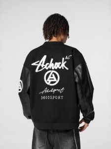 A chock | Vintage Patchwork PU Leather Jacket