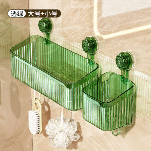 Suction Cup Bathroom Organizer Toilet Toothpaste Storage Rack No Drilling Required Vanity Shelf Wall Mounted Toothpaste Holder