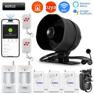KERUI 120dB ระบบเตือนภัยไซเรน WiFi Tuya สมาร์ทลําโพง ALARM ชุด Motion Sensor เซ็นเซอร์ประตูสําหรับ Home Security ป้องกัน