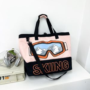 Túi Du Lịch Thể Thao Nam Ngoài Trời Túi Đeo Vai Một Bên Túi Đựng Đồ Trượt Tuyết Túi Tập Thể Dục Đa Chức Năng Túi Xách Bằng Nylon Có Khóa Kéo