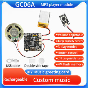 GC06/GC06A Recording Greeting Card Movement Creative Gift Box Christmas Birthday Card Music Cover Wall MP3 Download Voice Module