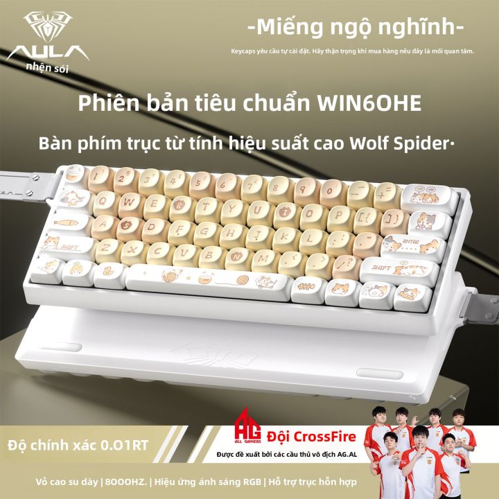 AULA | Bàn Phím Cơ Gaming Wolf Spider Win60 Trục Từ Tính, Màn Hình 8K ...