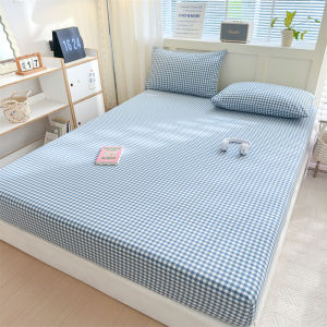 Sọc bedsheet đơn giản bông kẻ sọc pinstripes siêu mềm màu xám trắng Ra Bọc Nệm với cao su duy nhất Nữ Hoàng Nệm King Bìa