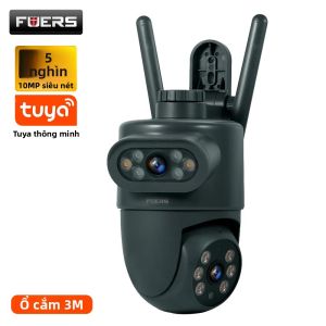 Camera IP Không Dây WIFI FUERS 5K 10MP Hai Ống Kính Giám Sát An Ninh Ngoài Trời Thông Minh Cho Nhà Thông Minh Tích Hợp Tự Động Theo Dõi Và Báo Động Tương Thích Với Tuya