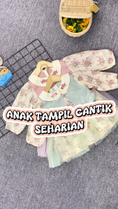 1 - 4 Tahun | Dress Cang-an Dress Korea Anak Perempuan Dress Tile Kiosbalitafawa