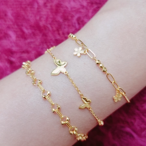 JIN JING RANTAI TANGAN FESYEN/BUNGA/BUTTERFLY EMAS 916 TULEN (PADU) 2G-3G