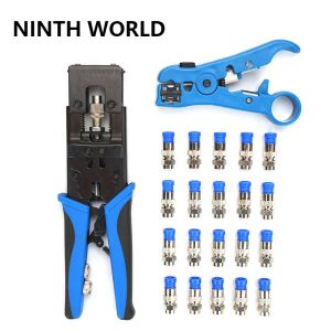 Coaxial Compression Tool And BNC Cable Crimper KitMulti Crimping Connector Adjustable Tool Set For RG59 RG6 F BNC RCA Plier