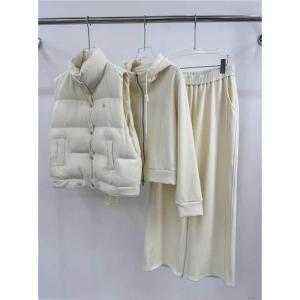 LIANGYILAILIN | Bộ Áo Khoác Hoodie Dày Phồng 3 Mảnh