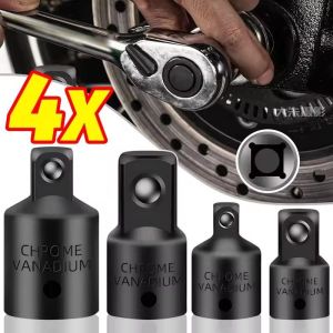 4pcs Socket Adapter Heavy Duty Converter Set 1/4 3/8 1/2 Drive Metal Steel Reducer for Ratchet Wrench Car Repair Garage Tools