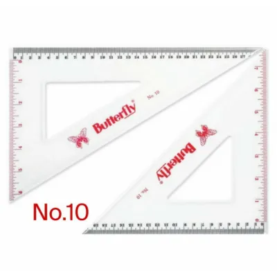 PENGGARIS SEGITIGA/ TRIANGLE RULE BUTTERFLY NO. 6-8-10-12 / 2 pcs/set