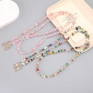 สร้อยคอโทรศัพท์มือถือ Clove สร้อยคอแบบสะพายข้างยาวทรงกลมไม่สมมาตรหลากสีสัน สร้อยคอแบบสะพายข้างขนาดเล็ก