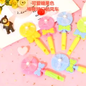 Lollipop Whistle Windmill Toys for Kids Mini Fan Whistle Sound Blowing Air Horn Toys for Kids