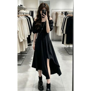 LIRUSHAN | Đầm Giảm Cân Elegance Asymmetric Không Quai Tay Ngắn