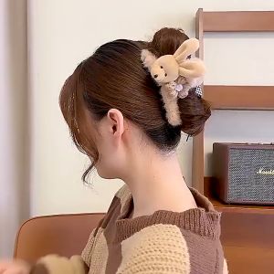 Jepit Rambut Jedai Korea Perempuan Dewasa Model Kelinci Berbulu Aksesoris Rambut Berkualitas AK179 ZIORRA