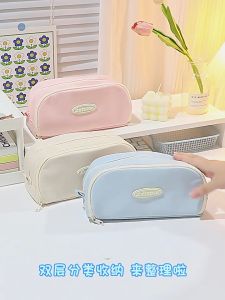 Korean version Pencil Case Large Capacity Pencil Case  High Appearance Simple Ins Style Stationery Box Pencil Cases