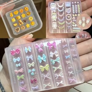 3 Piece Set Cute Cat Cream Bear Cookie Butterfly Knot 3D Nail Art Silicone Molds Decoration Moulds for Beauty Nail