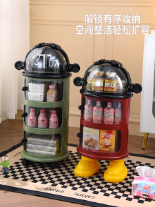 Movable Storage Rack Snack Storage Cabinet Attractive Cartoon Household Bedside Cabinet Childrens Trolley Storage Organizer