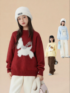 zosee | Áo Len Đan Đỏ cho Bé Gái