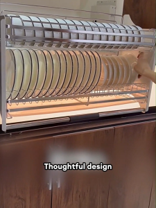JOTO Pull Down Dish Rack Heavy Duty Pull Down Kitchen Rack Organizer For Cabinet Pulldown Shelving
