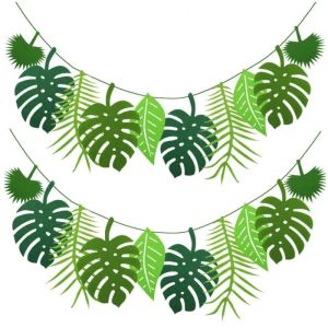 Turtle Leaf Banner Hawaiian Luau Party Summer Jungle Tropical Theme Party Decorations Garlands Wedding Birthday Party Home Decor
