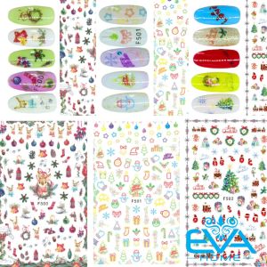 Sticker Dán Móng Tay 3D Nail Sticker Trang Trí Móng Mẫu Giáng Sinh Hoạ Tiết Quả Cầu Noel F500 – F501 – F502