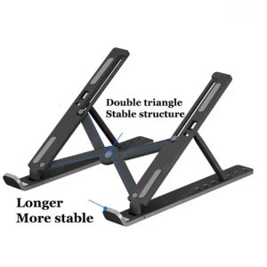 1pc ABS Ergonomic Laptop Stand with Cooling Portable Foldable  Adjustable Height Desktop Riser for Tablet Notebook Computer