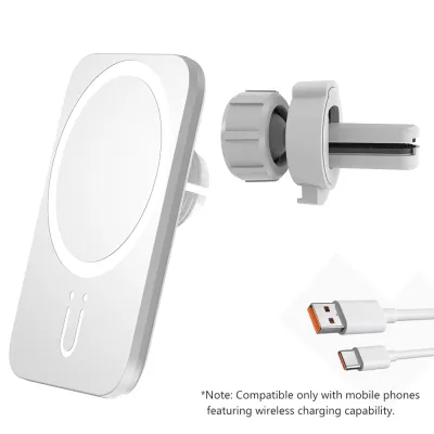 Mini Magnetic Wireless Charger Car Air Outlet Phone Holder Stand For Magsafe iPhone 16/15/14/13/12 Pro Max Car Fast Charging Pad