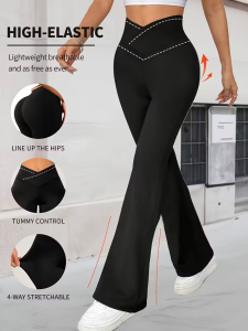 WomenS High-Waisted Leggings - Stretchy Yoga Pants with Tummy Control Non-Slip Grip All-Season Workout Leggings for Gym