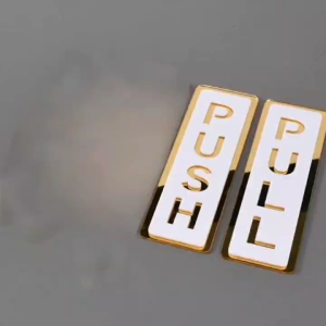 3D Sliding Door Sign Double-Layer Acrylic Sticker Mirror Decal Indoor-Outdoor Sticker