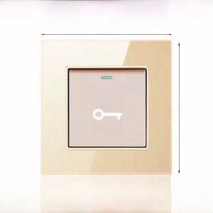 Hong Kong Macau Version Household 13A Type-C Fast Charge Socket Lamp Switch Tempered Glass Panel Golden British Style