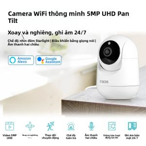 Camera An Ninh Trong Nhà FUERS 5MP HD WiFi Chức Năng Giám Sát Trẻ Em Phát Hiện Chuyển Động Tương Thích Với Nhà Thông Minh Tuya Hoạt Động Với Alexa