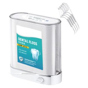 Portable Dental Floss Pick Dispenser Pop-Up Automatic Holder with 88 Count Dental Floss Sticks Storage Box Toothpicks Oral Care