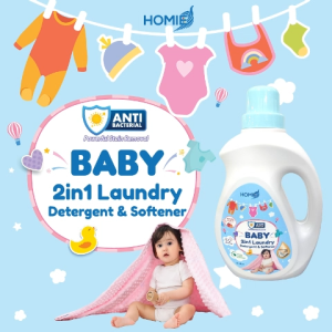 HOMIE Baby 2-in-1 Laundry Detergent & Softener/Coconut Oil Extract/Bio-Enzyme Formula/Antibacterial