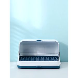 Kitchen Dish Drying Rack with Drainer Board Dust-proof Dish Rack Organizer Cabinet with Lid Bowl Plate Kitchen Organizers Storage Cabinet Anti-mosquito Drainer Cupboard Dish Organizer Shelves