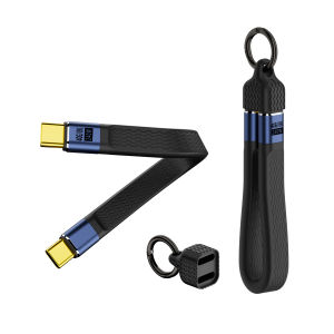 1pc Portable USB4 Keychain Cable 240W PD3.1 40Gbps 8K 60Hz Thunderbolt 3 USB C Charging Cable for MacBook iPad Samsung Galaxy