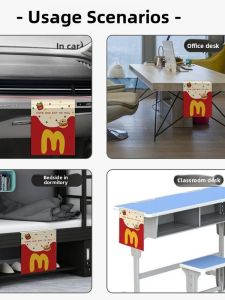 Thickened Stick-On Car Trash Bags Cartoon Design Back Adhesive Student Dormitory Desk Use Versatile Household Cleaning Tools