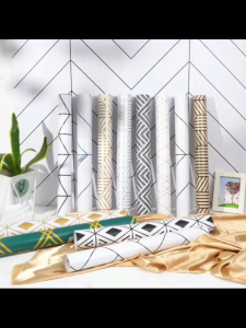 MT modern 3D three-dimensional geometric fashionable home self-adhesive wallpaper wall sticker living room sofa kitchen background wall wallpaper decoration (10m x 45cm)