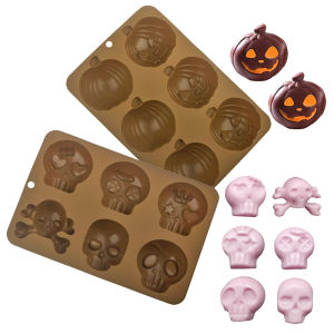Halloween Pumpkin or Skull Design Silicone Cake Mould Halloween Chocolate Mold Candy Molds Dessert Tools Kitchen Supplies