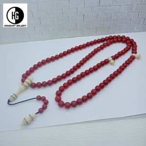 tasbih batu marjan merah kombinasi tulang sapi 8mm h687