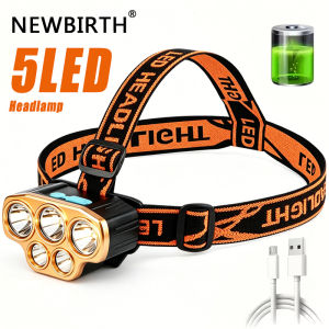 Powerful 5 LED Headlamp USB Rechargeable Headlamp Fishing Head Flashlight Waterproof Hunting Camping Outdoor Run Hiking Light