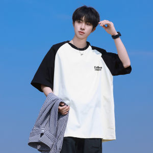 เสื้อยืดแขนสั้นผู้ชาย ทรงหลวม คอกลม ผ้าฝ้ายแท้ ระบายอากาศได้ดี แฟชั่นฤดูร้อน 2025 แบรนด์ใหม่ เสื้อยืดทรงห้าส่วน