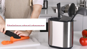 SWEET HOME Premium Stainless Steel Kitchen Utensil & Knife Holder - Space-Saving Rust-Proof Design